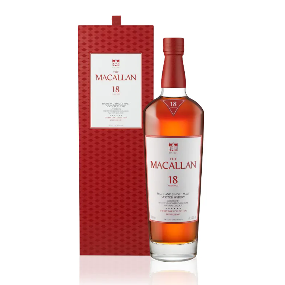 The Macallan 18 Years Old Highland Single Malt Scotch Whisky Sherry Oak Cask                                                                          (2025)